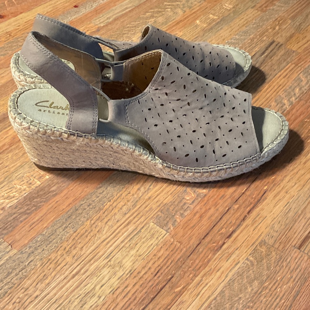 Clarks Women's Brown Slingback Espadrille Sandals Size 8.5M - Picture 2 of 6